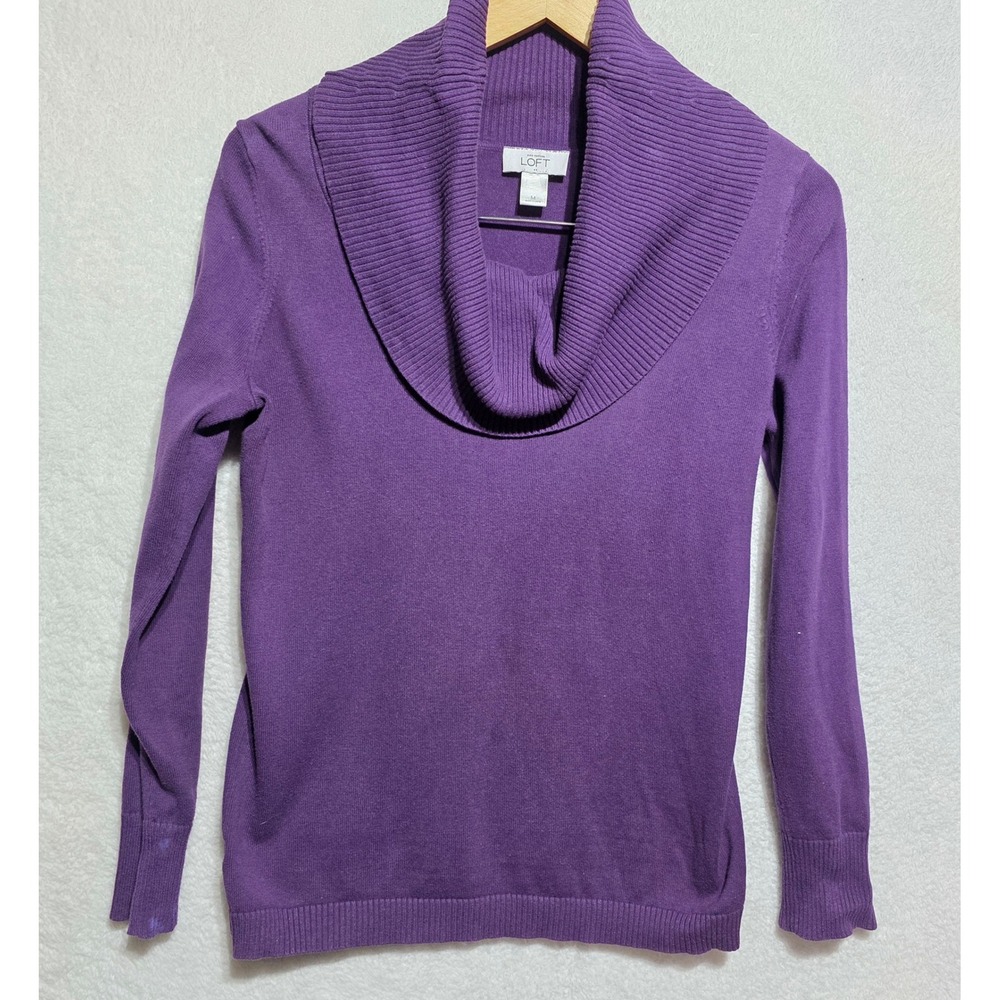 LOFT Purple Cowl Neck Long‎ Sleeve Sweater Women's Size M